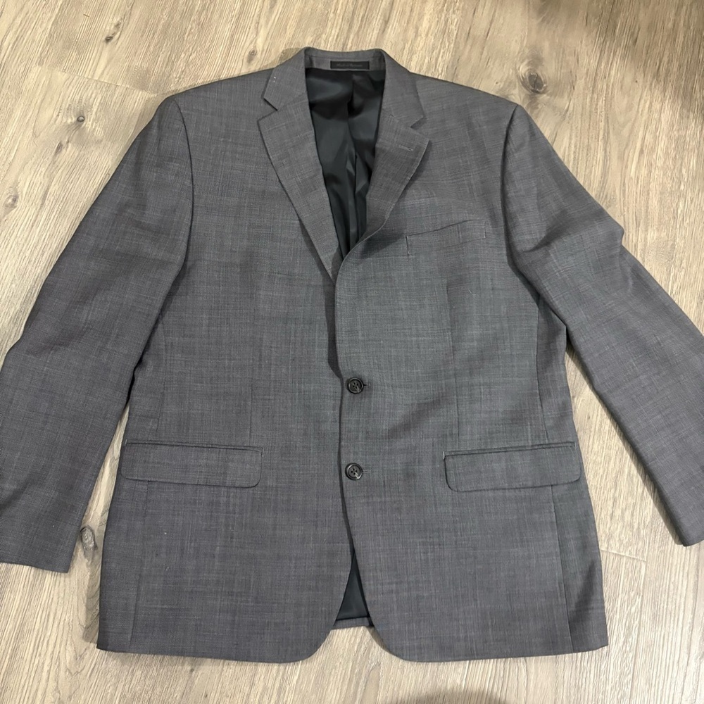 CHAPS Mens Suit Jacket Sport Coat Blazer Size 44R Gray Wool Blend Classic Office - Picture 6 of 12